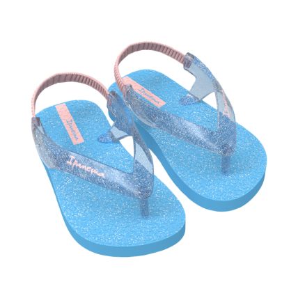 Chinelo Baby Ipanema Glitter - 27182 - Azul/glitter/rosa - Atacado