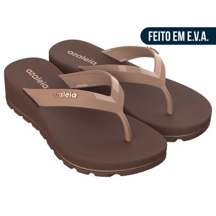 Tamanco Feminino Azaleia Fabi Light Line - 18908 - Cobre/nude Escuro - Atacado