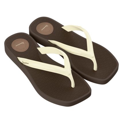 Chinelo Feminino Ipanema Pluma - 27507 - Bronze/bege - Atacado