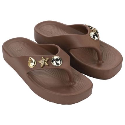 Chinelo Feminino Zaxy Zen - 19361 - Marrom Urso - Atacado