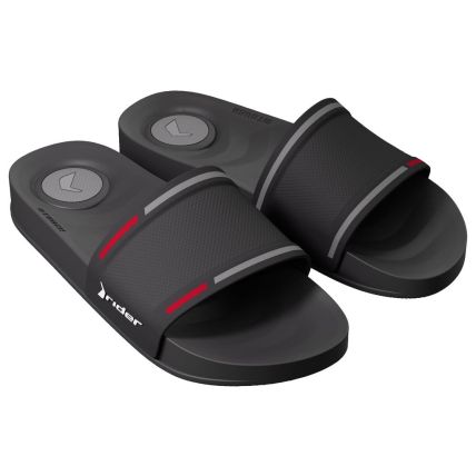 Chinelo Slide Masculino Rider Trace - 12681 - Preto/cinza/vermelho - Atacado