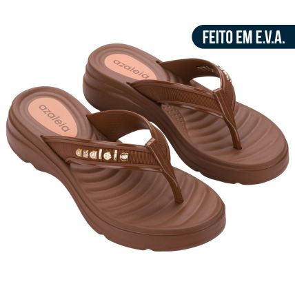 Tamanco Feminino Azaleia Hellen - 19422 - Marrom Licor - Atacado