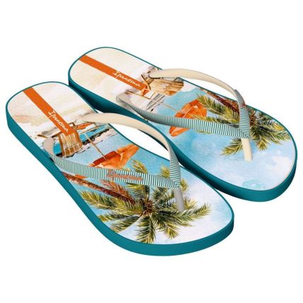 Chinelo Feminino Ipanema Orla - 27036 - Azul/bege/verde - Atacado