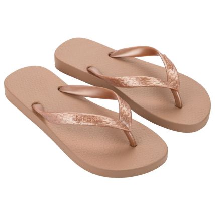 Chinelo Feminino Ipanema Classica - 06466 - Marrom/rosa Metal - Atacado