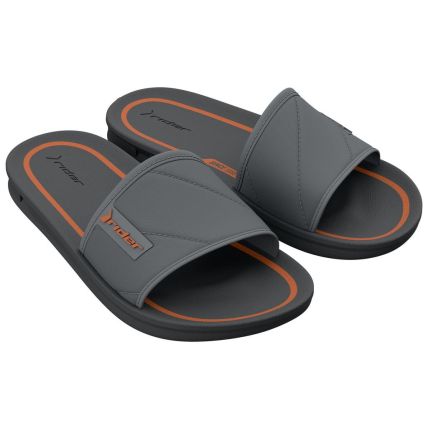 Chinelo Slide Infantil Rider Street - 11592 - Grafite/cinza/laranja - Atacado