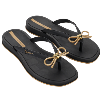 Chinelo Feminino Ipanema Romance - 27602 - Preto/ouro - Atacado