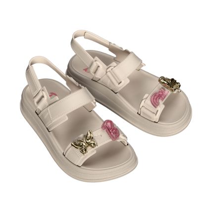 Sandalia Flat Infantil Barbie Switch - 23468 - Bege/bege/rosa - Atacado