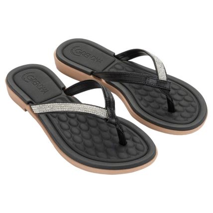 Rasteira Feminino Grendha Mais Conforto Brilho - 19487 - Preto - Atacado