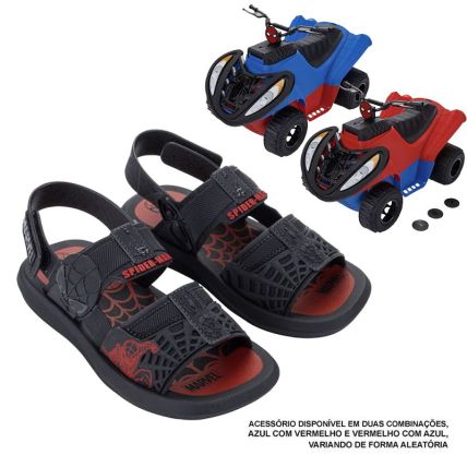 Sandalia Infantil Homem Aranha Adventure Trip - 23335 - Preto/preto/vermelho - Atacado
