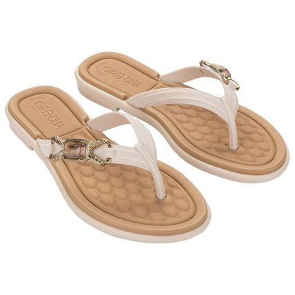 Rasteira Feminina Grendha Mais Conforto Aconchego - 19445 - Off White - Atacado