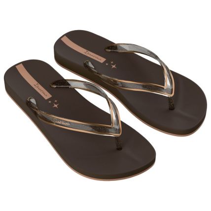 Chinelo Feminino Ipanema Anatomica Linea - 27518 - Marrom/marrom Glitter - Atacado
