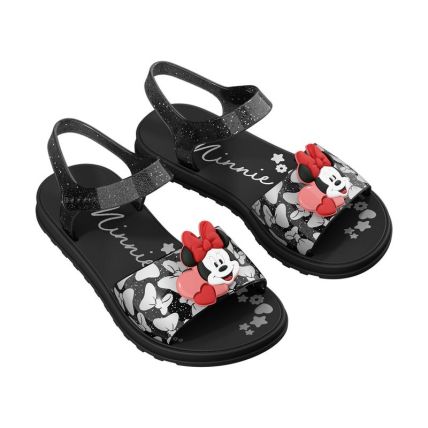 Sandalia Rasteira Infantil Disney Candy - 23562 - Preto/fume - Atacado