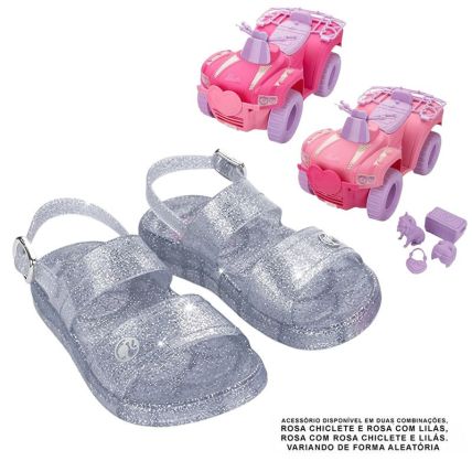 Sandalia Feminina Barbie Fashion Trip - 23346 - Vidro Glitter - Atacado