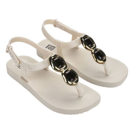 Sandalia Feminina Zaxy Lady - 19420 - Off White Claro - Atacado