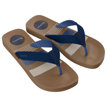 Chinelo Masculino Ipanema Casual Print - 27566 - Castor/azul/bege - Atacado