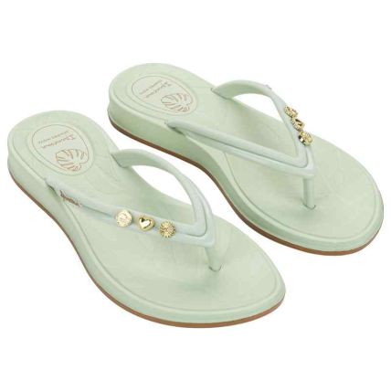 Chinelo Feminino Ipanema Shine Pin - 27573 - Verde Chá/marrom - Atacado