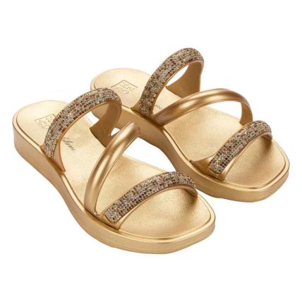 Chinelo Slide Feminino Zaxy Glam - 19457 - Ouro Rico - Atacado