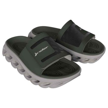 Chinelo Slide Masculino Rider R Power - 12444 - Cinza/verde - Atacado