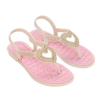 Sandalia Infantil Grendha Bela Mais Conforto - 19448 - Off White/rosa Medio - Atacado