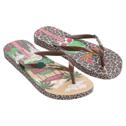 Chinelo Feminino Ipanema Sem Igual - 25483 - Marrom/rosa/verde - Atacado