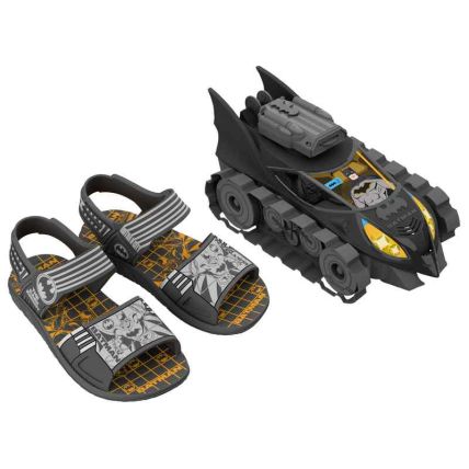 Sandalia Infantil Batman Combat - 23334 - Cinza/branco/amarelo - Atacado
