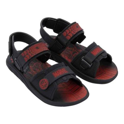 Sandalia Infantil Homem Aranha Team - 23383 - Preto/preto/vermelho - Atacado