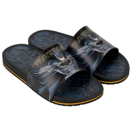 Chinelo Slide Infantil Liga Da Justiça Action - 23133 - Preto/cinza/amarelo - Atacado
