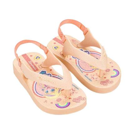 Chinelo Baby Ipanema Polly E Hot Wheels - 27639 - Bege Melão/rosa Beats - Atacado