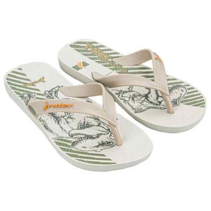 Chinelo Infantil Rider Feel Action - 12783 - Bege/verde/laranja - Atacado