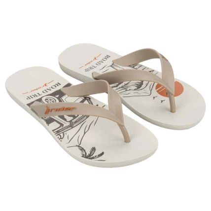 Chinelo Masculino Rider Feel Graphics - 12790 - Bege/marrom/laranja - Atacado