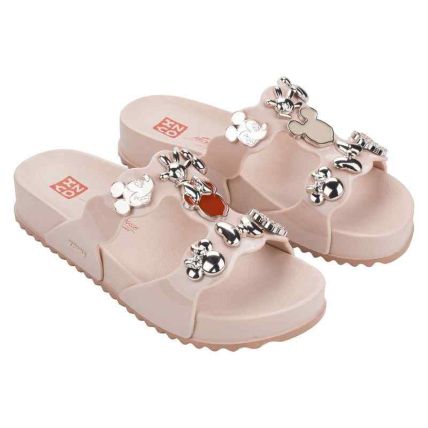 Chinelo Slide Feminino Zaxy Disney Charms - 19459 - Nude Claro - Atacado