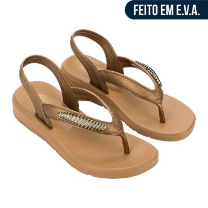 Sandalia Feminino Azaleia Valentina - 19474 - Bronze Cacau - Atacado