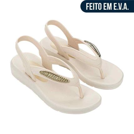 Sandalia Feminino Azaleia Valentina - 19474 - Off White Medio - Atacado