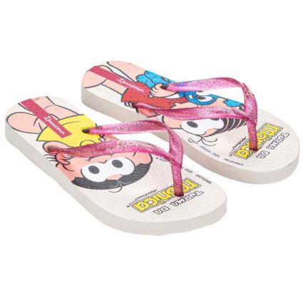 Chinelo Infantil Ipanema Turma Da Monica Fun - 27637 - Bege/rosa Pink Glitter - Atacado