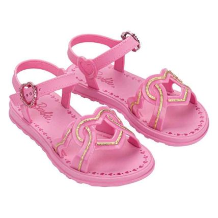 Sandalia Infantil Barbie Passion Rasteira - 23533 - Rosa/rosa/dourado - Atacado