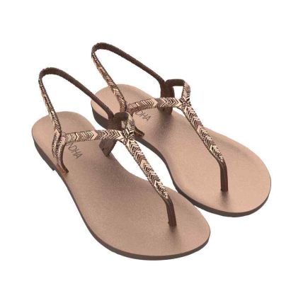 Sandalia Feminino Grendha Virtude - 19544 - Marrom Urso/rose - Atacado