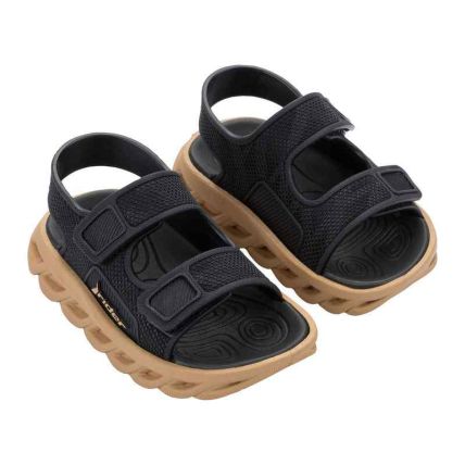 Sandalia Baby Rider R Power Papete - 12717 - Bege/preto - Atacado