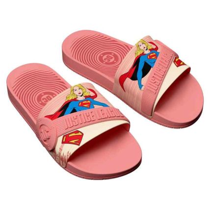 Chinelo Slide Infantil Liga Da Justiça New Dash - 23513 - Rosa/rosa - Atacado