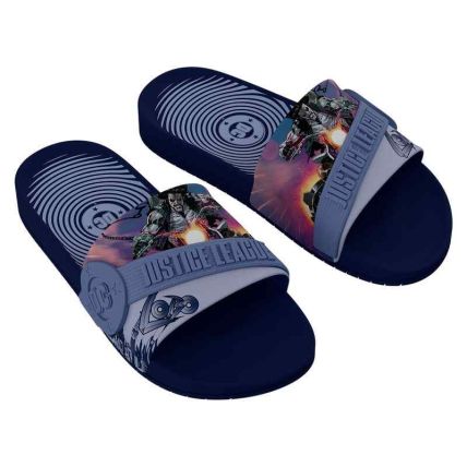 Chinelo Slide Infantil Liga Da Justiça New Dash - 23513 - Azul Escuro/azul - Atacado