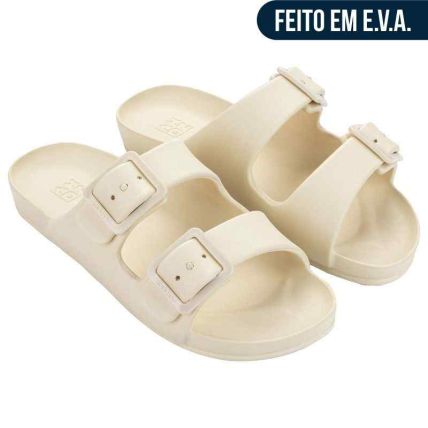 Chinelo Slide Feminino Zaxy Sky - 19460 - Off White Medio - Atacado