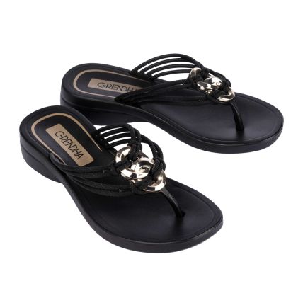 Tamanco Feminino Grendha Inspiração Plat Thong - 83839 - Preto - Atacado
