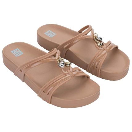 Chinelo Slide Feminino Zaxy Flavor - 19356 - Marrom Mocca - Atacado
