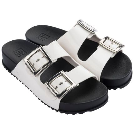 Chinelo Slide Feminino Zaxy Partner Iii - 18063 - Preto/branco - Atacado