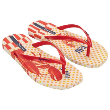 Chinelo Feminino Ipanema La Dolce Vita - 27483 - Branco/vermelho/azul - Atacado