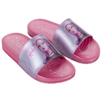 Chinelo Slide Infantil Guerreira Do K - 23480 - Rosa/rosa/azul - Atacado