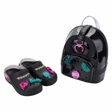 Babuche Infantil Barbie Pop Pins - 23340 - Preto/glitter - Atacado