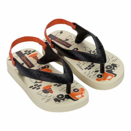 Chinelo Baby Ipanema Classic - 27011 - Bege/preto/laranja - Atacado