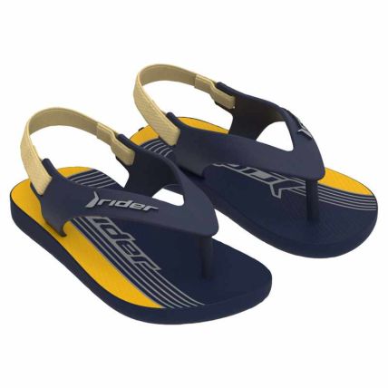 Chinelo Baby Rider Feel - 12439 - Azul/amarelo/cinza - Atacado