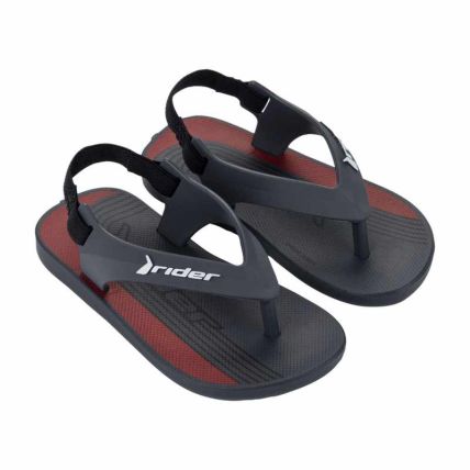 Chinelo Baby Rider Feel - 12439 - Cinza/vermelho/preto - Atacado