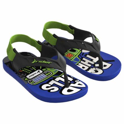 Chinelo Baby Rider Street Fun - 11810 - Azul/preto/verde - Atacado